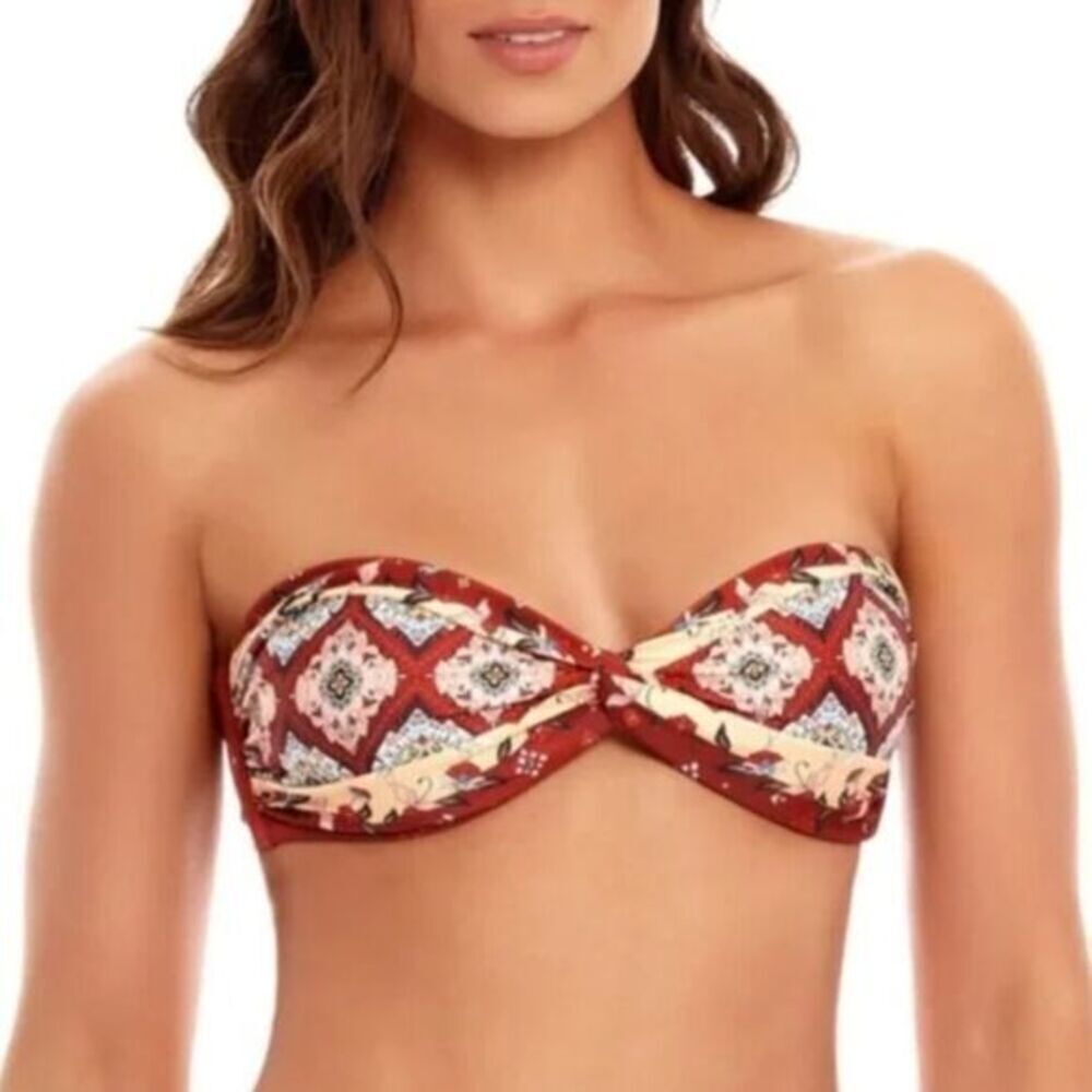 New! Agua Bendita Stacy Strapless Bikini Top, size XL
